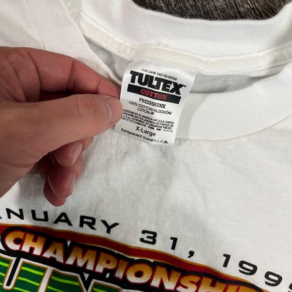 Vintage Super Bowl XXXIII Shirt Size XL Tultex White 90s Denver Atlanta - Picture 3 of 4